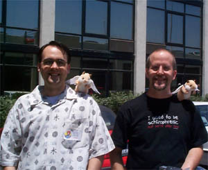 the guy on the left is largo's new drinking buddy. the guy on the left is largo's new drinking buddy.