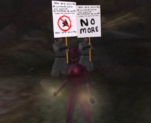 Equal rights for ninjas! Down with pirates! Equal rights for ninjas! Down with pirates!