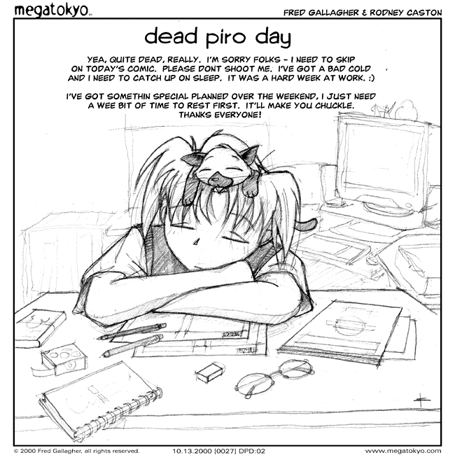 Comic 27: "Dead Piro Day", Dead Piro Day, Number 2, October 13th, 2000 Strip 27