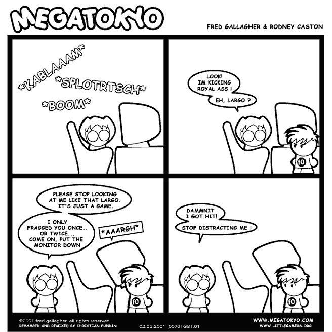 Comic 76: "Guest Strip: Little Gamers", Guest Comic, Number 1, February 5th, 2001 Strip 76