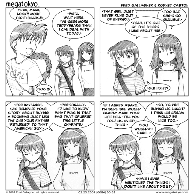 Comic 84: "What I don't like about you", Chapter 0, Number 62, February 23rd, 2001 Strip 84