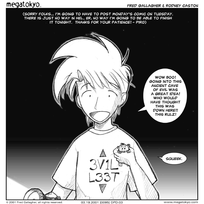 Comic 95: "dead piro preview #1", Dead Piro Day, Number 3, March 19th, 2001 Strip 95