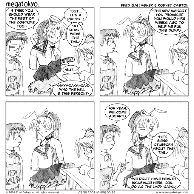 Comic 100: "do what the lady says", Chapter 0, Number 73, March 30th, 2001 Strip 100