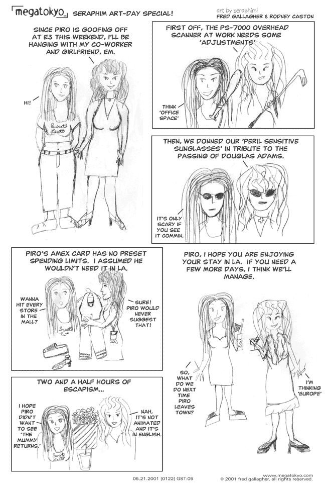 Comic 122: "Seraphim Amex Fun", Guest Comic, Number 5, May 21st, 2001 Strip 122