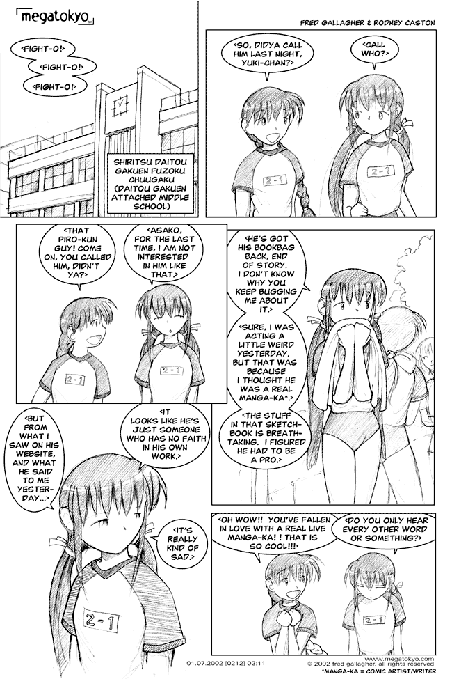 Comic 212: "manga-ka ja nai", Chapter 2, Number 11, January 7th, 2002 Strip 212