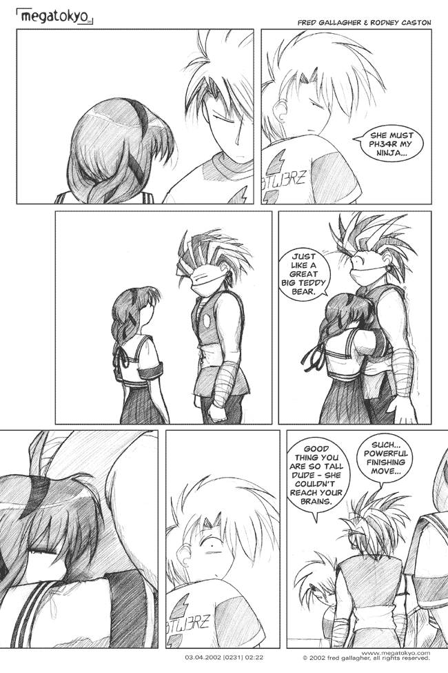 Comic 231: "finishing moves", Chapter 2, Number 22, March 4th, 2002 Strip 231