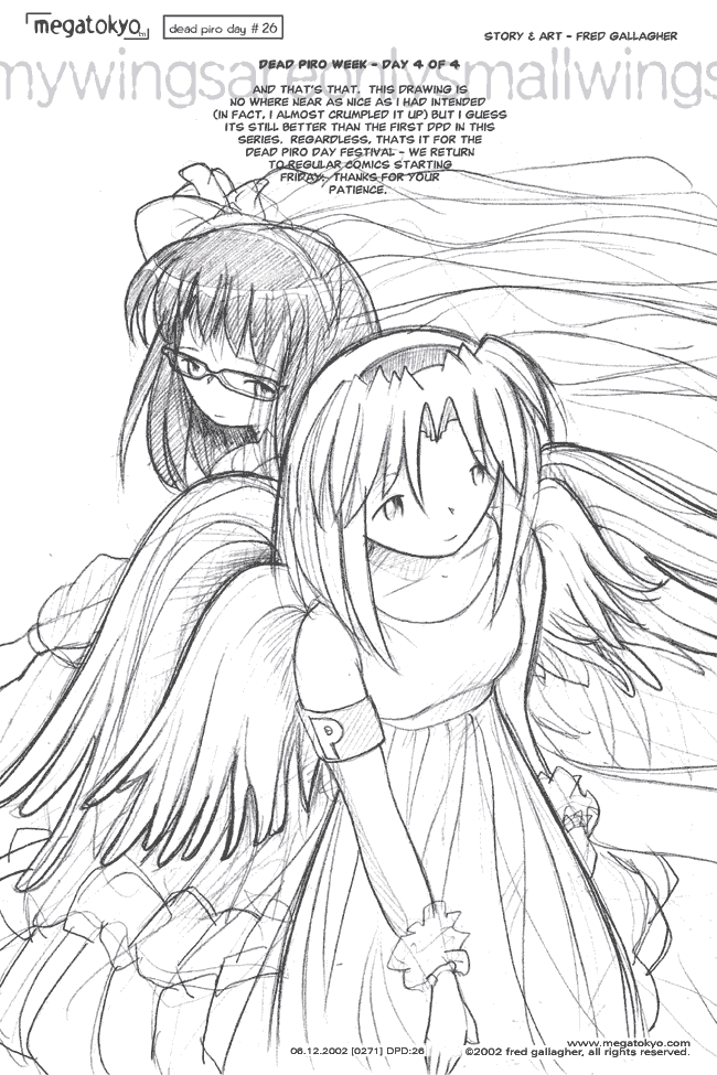 Comic 271: "DPD: but my wings are only small wings", Dead Piro Day, Number 26, June 12th, 2002 Strip 271