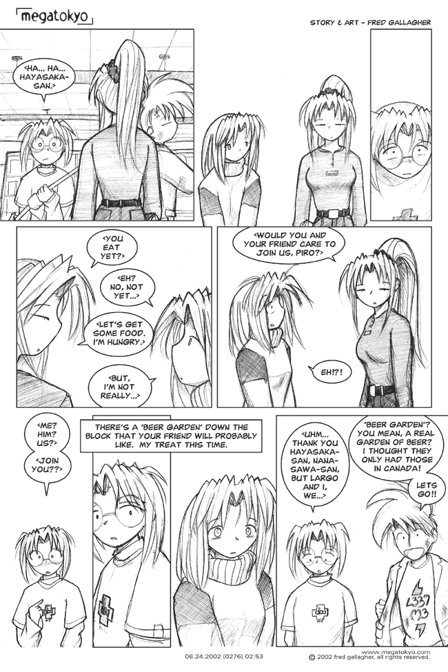 Comic 276: "my treat this time", Chapter 2, Number 53, June 24th, 2002 Strip 276