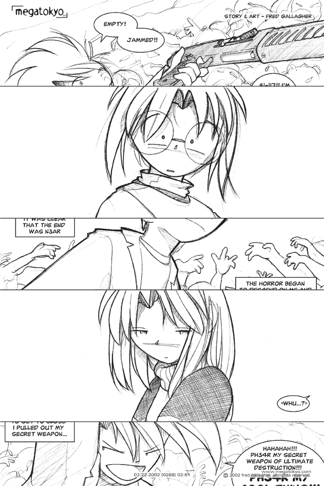 Comic 288: "The end was n3ar", Chapter 2, Number 61, July 22nd, 2002 Strip 288