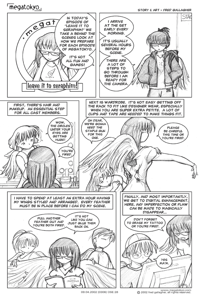 Comic 306: "Seraphim Check! - of powder and pixels", One Shot Episode, Number 29, September 4th, 2002 Strip 306