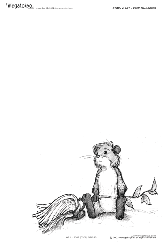 Comic 309: "9-11-2002... just remembering...", One Shot Episode, Number 30, September 11th, 2002 Strip 309, Volume 3, Page 175