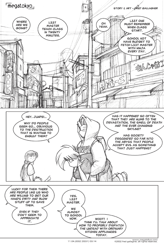 Comic 331: "numb to the devastation", Chapter 3, Number 14, November 4th, 2002 Strip 331, Volume 3, Page 22