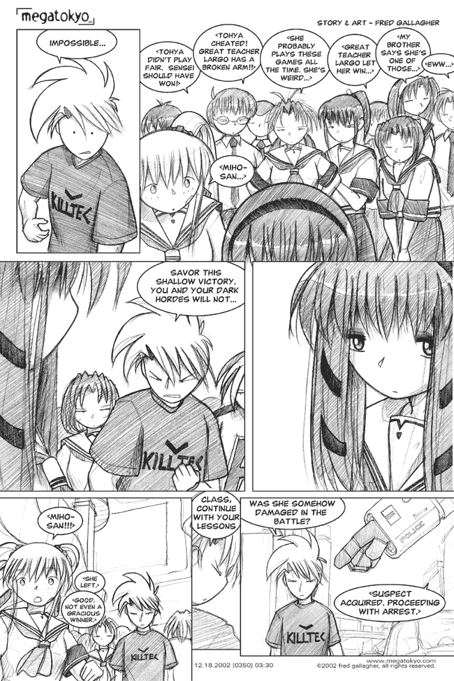 Comic 350: "damaged in battle", Chapter 3, Number 30, December 18th, 2002 Strip 350, Volume 3, Page 38