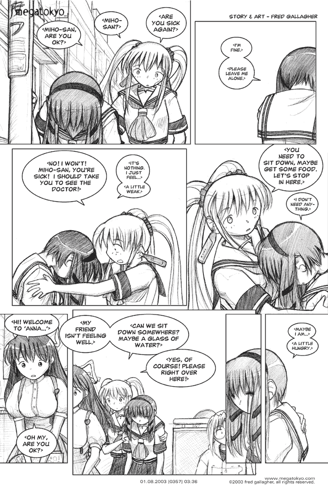 Comic 357: "falling and catching", Chapter 3, Number 36, January 8th, 2003 Strip 357, Volume 3, Page 44