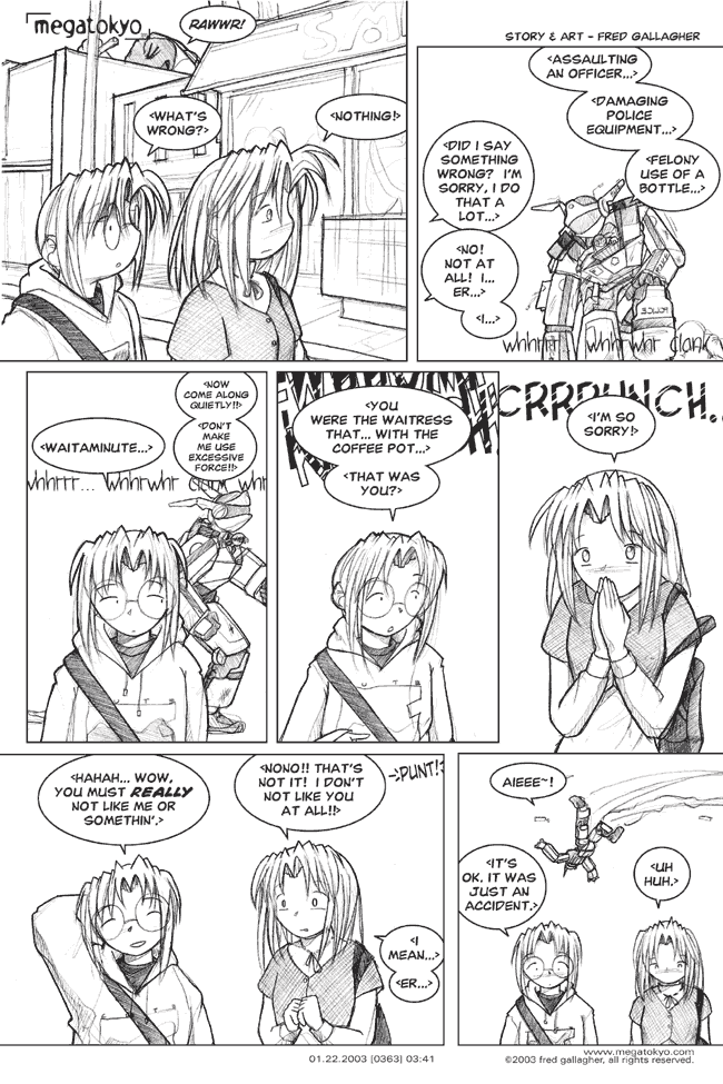 Comic 363: "now come along quietly!", Chapter 3, Number 41, January 22nd, 2003 Strip 363, Volume 3, Page 49
