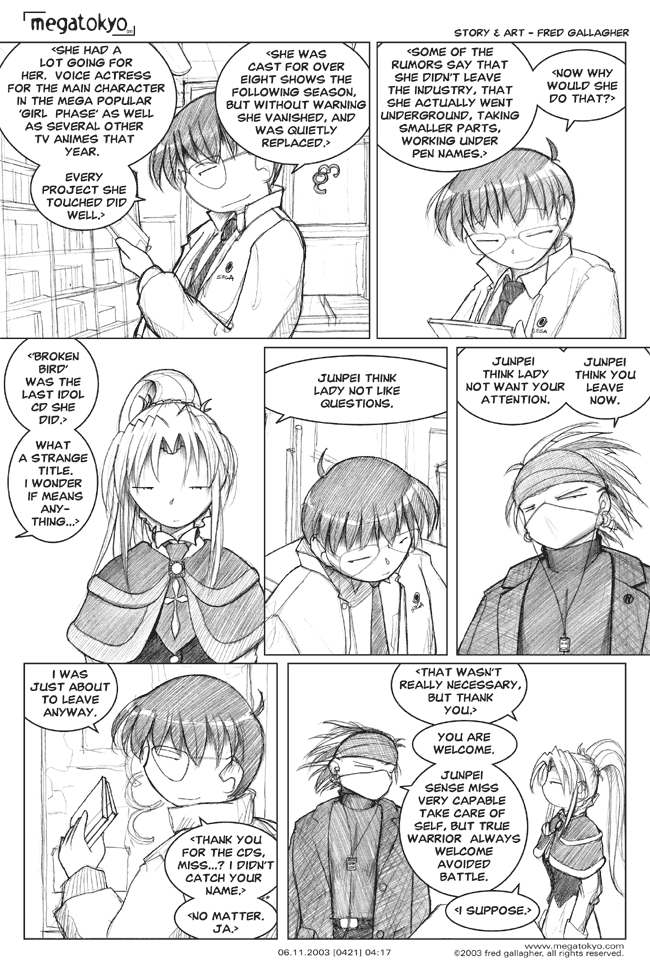 Comic 421: "avoided battles", Chapter 4, Number 17, June 11th, 2003 Strip 421, Volume 3, Page 95