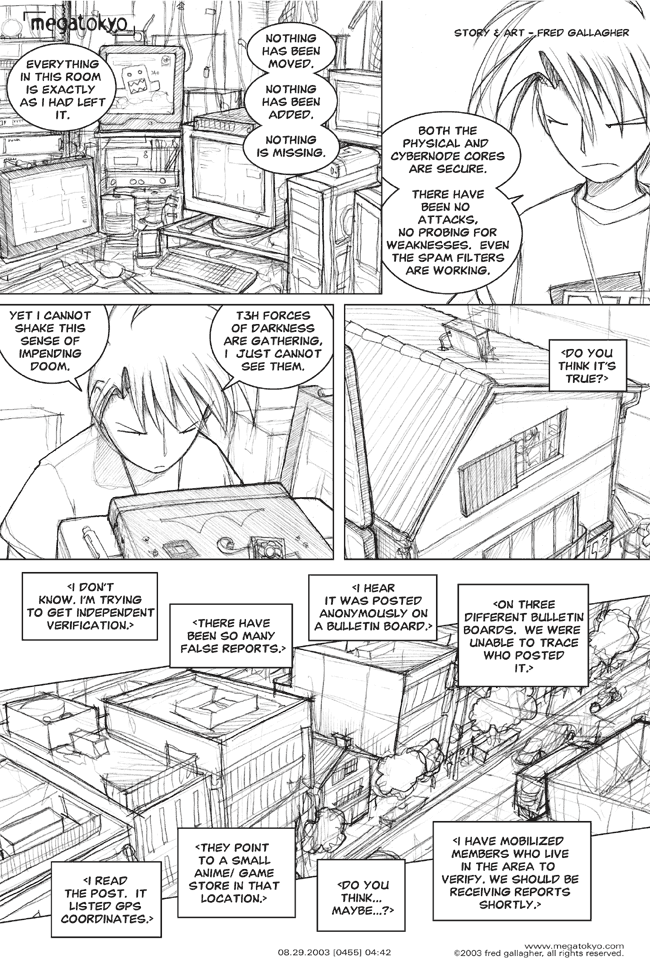 Comic 455: "posted anonymously", Chapter 4, Number 42, August 29th, 2003 Strip 455, Volume 3, Page 120