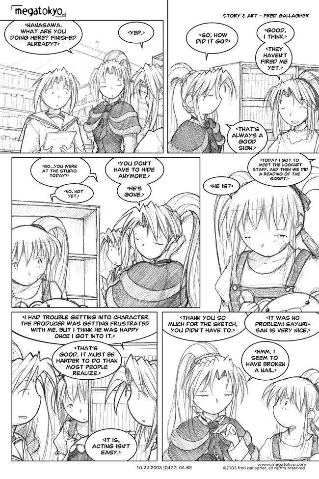 Comic 477: "he's gone", Chapter 4, Number 63, October 22nd, 2003 Strip 477, Volume 3, Page 141