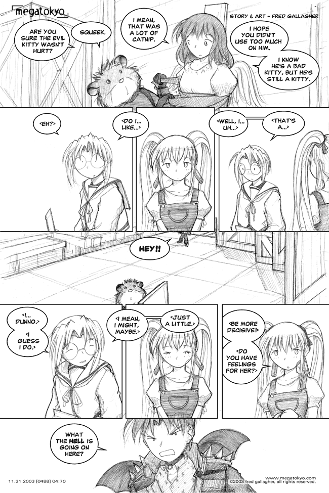 Comic 488: "being decisive", Chapter 4, Number 70, November 21st, 2003 Strip 488, Volume 3, Page 148