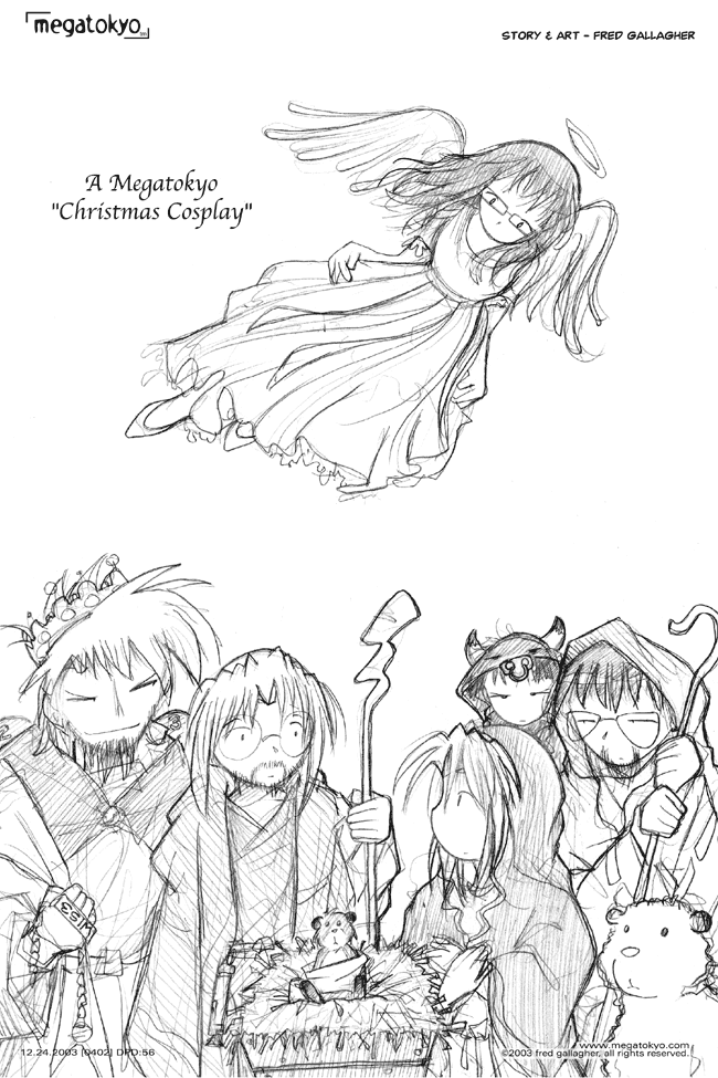 Comic 502: "Christmas Cosplay", Dead Piro Day, Number 56, December 24th, 2003 Strip 502