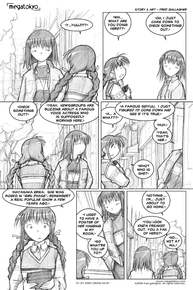 Comic 504: "blown cover", Chapter 4, Number 81, January 7th, 2004 Strip 504, Volume 3, Page 159