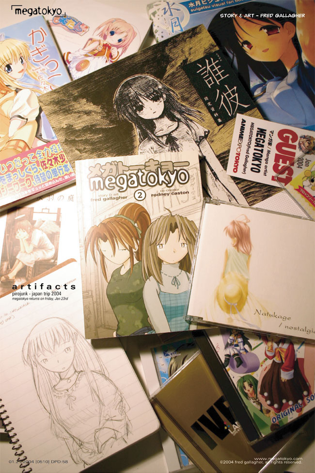 Comic 510: "DPD: Artifacts - Pirojunk japan 2004", Dead Piro Day, Number 58, January 21st, 2004 Strip 510