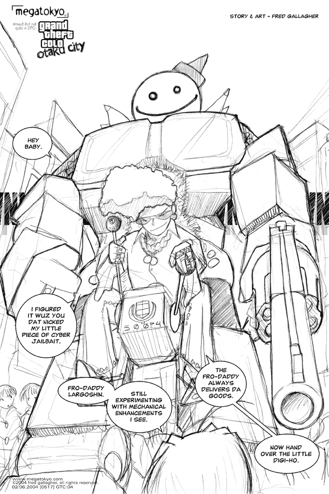 Comic 517: "GTC: Mechanical Enhancements", Grand Theft Colo, Number 4, February 6th, 2004 Strip 517, Volume 3, Page 188