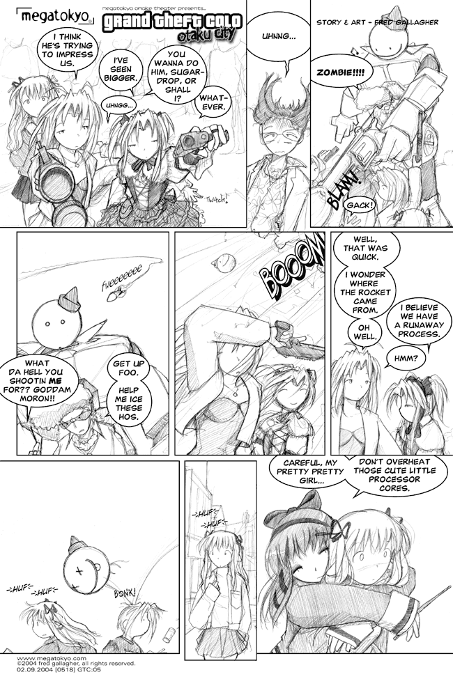 Comic 518: "GTC: Runaway Process", Grand Theft Colo, Number 5, February 9th, 2004 Strip 518, Volume 3, Page 189