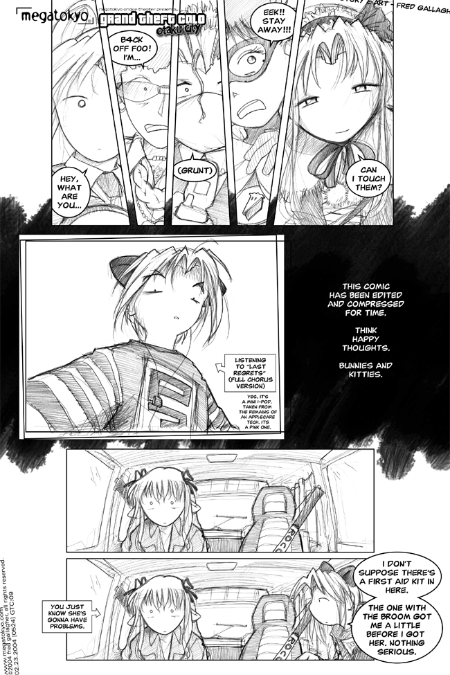 Comic 524: "GTC: piro dead arting", Grand Theft Colo, Number 9, February 23rd, 2004 Strip 524, Volume 3, Page 193