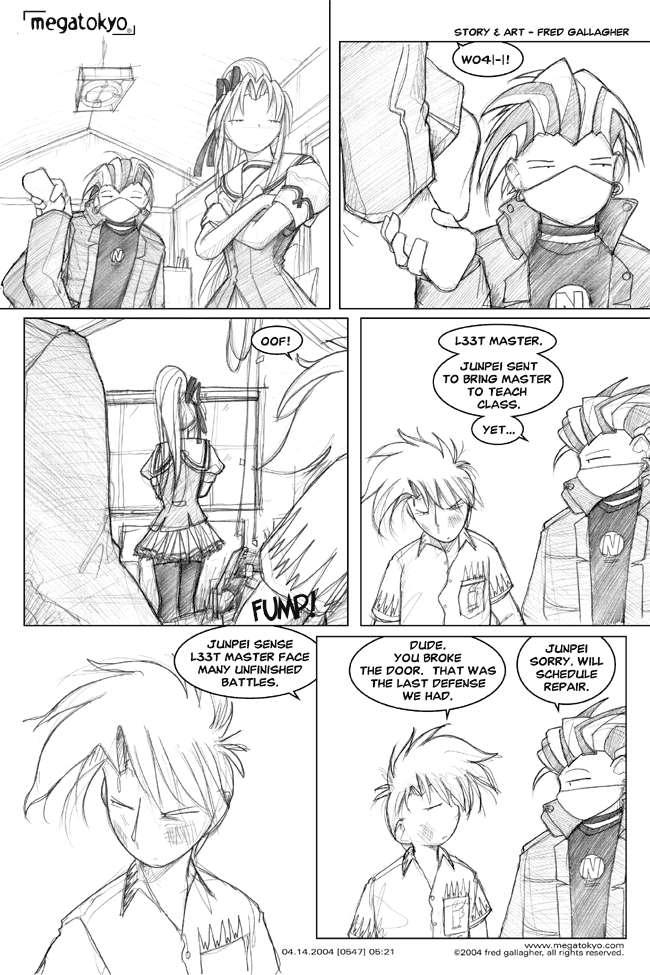 Comic 547: "many unfinished battles", Chapter 5, Number 21, April 14th, 2004 Strip 547, Volume 4, Page 29