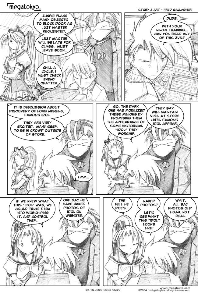 Comic 548: "Idol Worship", Chapter 5, Number 22, April 16th, 2004 Strip 548, Volume 4, Page 30