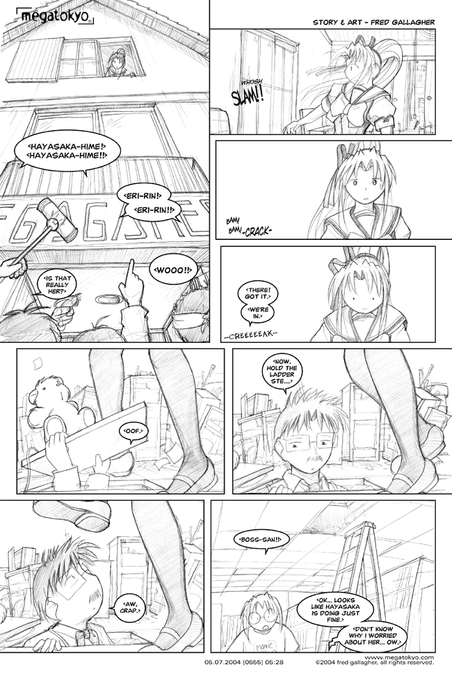 Comic 555: "don't know why i worried about her", Chapter 5, Number 28, May 7th, 2004 Strip 555, Volume 4, Page 36