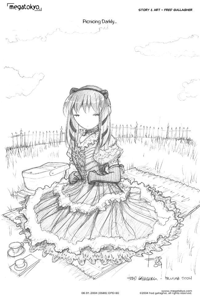 Comic 565: "DPD - picnicking darkly", Dead Piro Day, Number 60, June 1st, 2004 Strip 565, Volume 4, Page 207