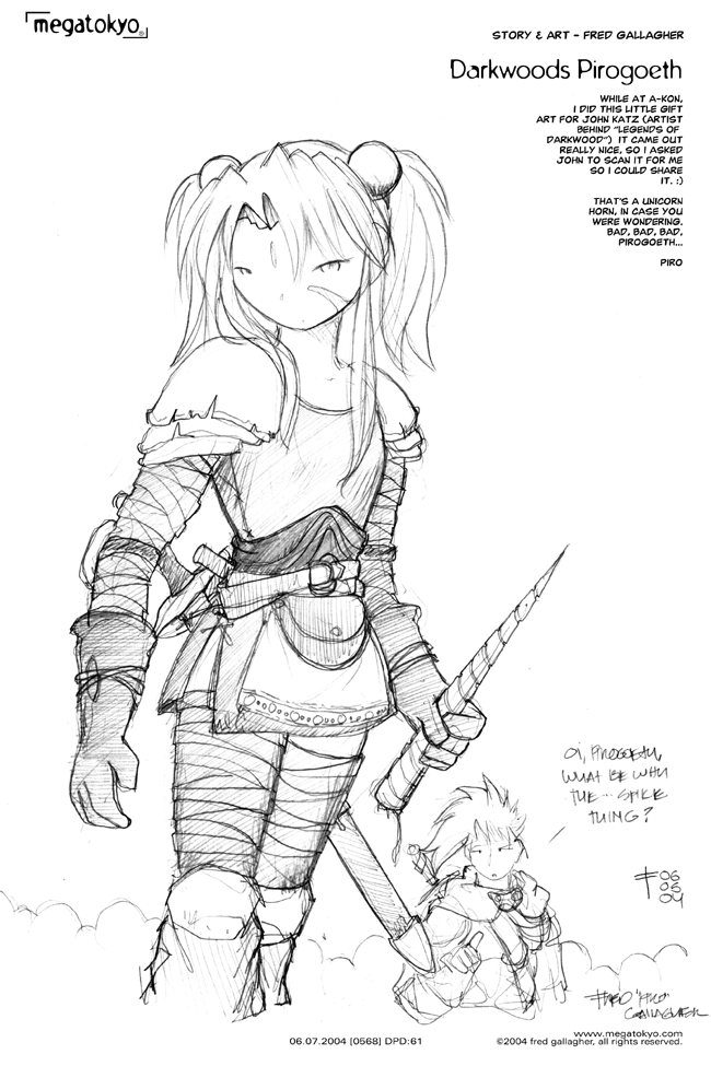 Comic 568: "DPD: Darkwoods Pirogoeth", Dead Piro Day, Number 61, June 7th, 2004 Strip 568, Volume 4, Page 204