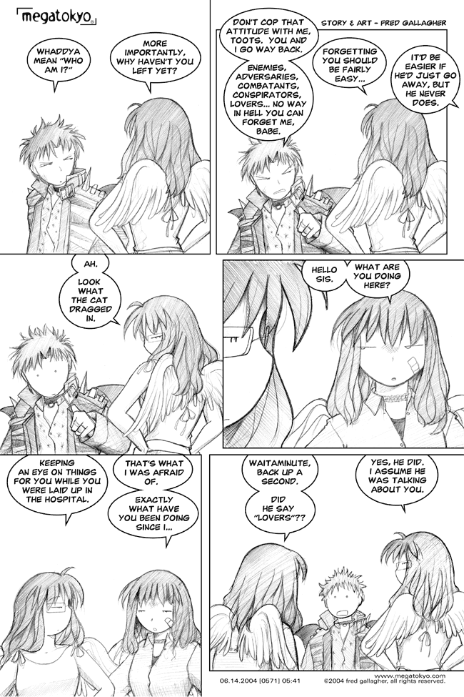 Comic 571: "look what the cat dragged in", Chapter 5, Number 41, June 14th, 2004 Strip 571, Volume 4, Page 49