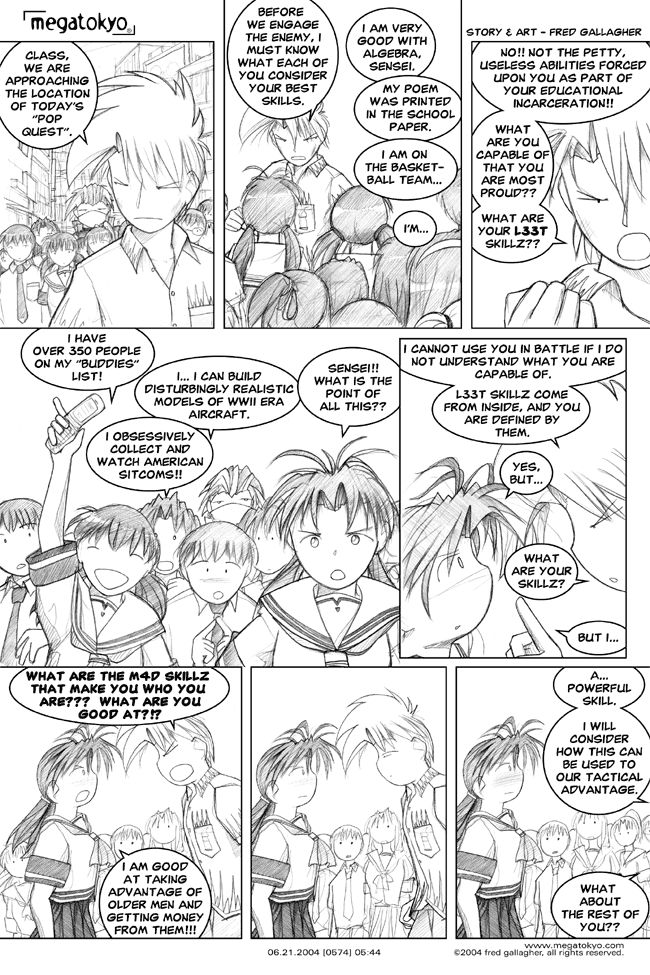 Comic 574: "player statistics", Chapter 5, Number 44, June 21st, 2004 Strip 574, Volume 4, Page 52