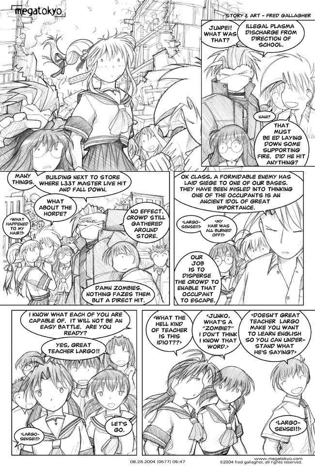 Comic 577: "supporting fire", Chapter 5, Number 47, June 28th, 2004 Strip 577, Volume 4, Page 55