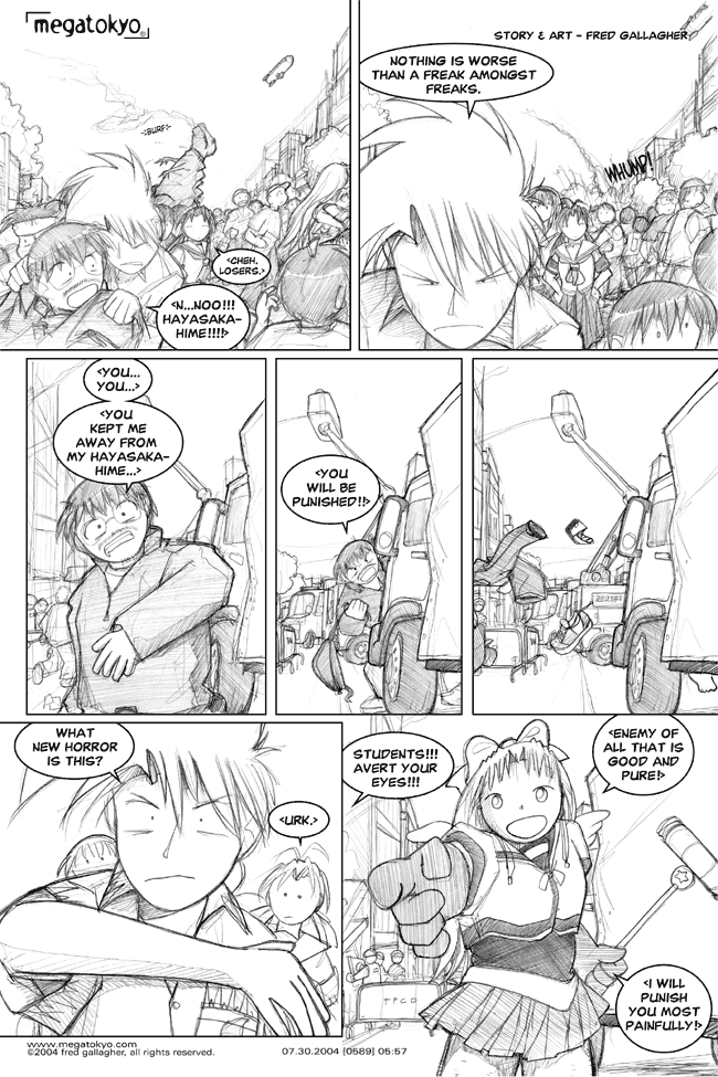 Comic 589: "Largo vs. Man Moeko", Chapter 5, Number 57, July 30th, 2004 Strip 589, Volume 4, Page 65