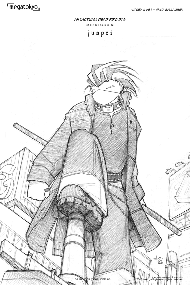 Comic 669: "DPD: Junpei", Dead Piro Day, Number 68, February 4th, 2005 Strip 669, Volume 4, Page 208