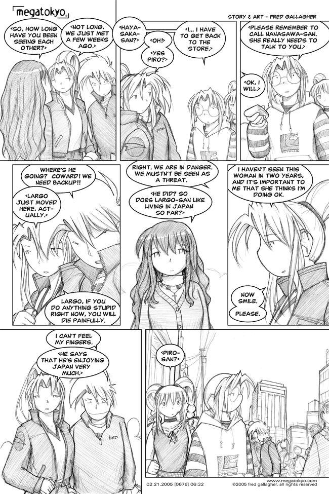 Comic 676: "losing sense of feeling", Chapter 6, Number 32, February 21st, 2005 Strip 676, Volume 4, Page 138