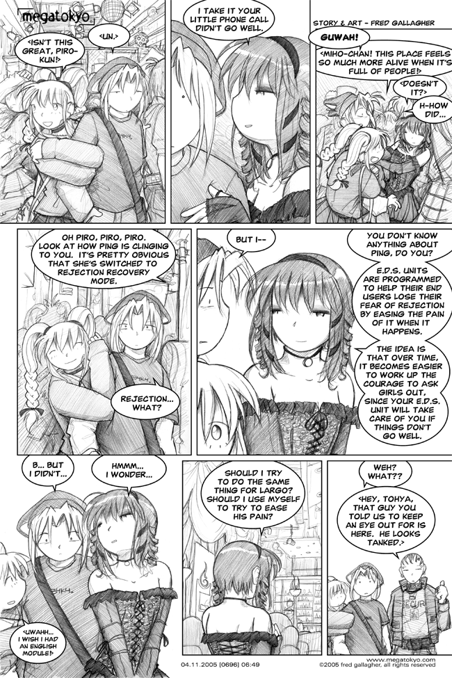 Comic 696: "rejection recovery", Chapter 6, Number 49, April 11th, 2005 Strip 696, Volume 4, Page 155