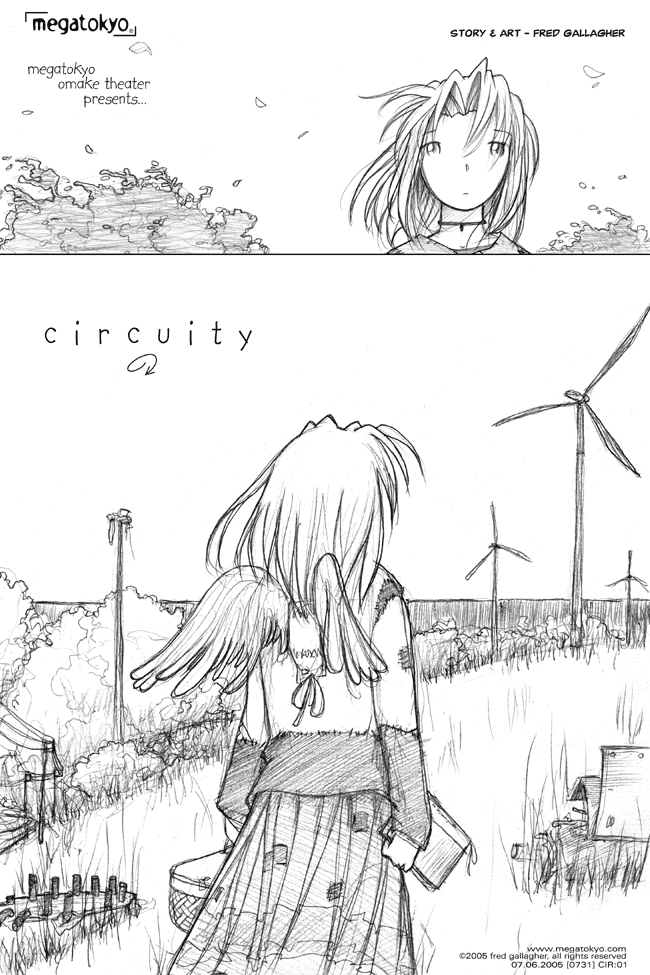 Comic 731: "Megatokyo Omake Theater: Circuity", Circuity, Number 1, July 6th, 2005 Strip 731