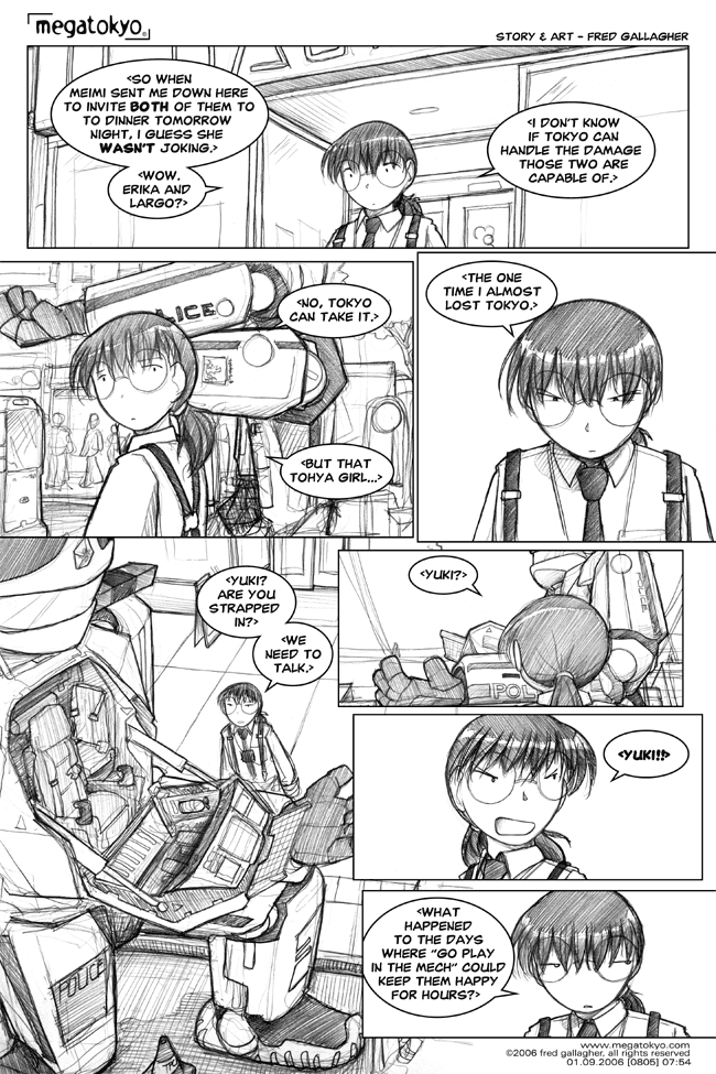 Comic 806: "Tokyo catastrophe capacity", Chapter 7, Number 54, January 9th, 2006 Strip 806, Volume 5, Page 62