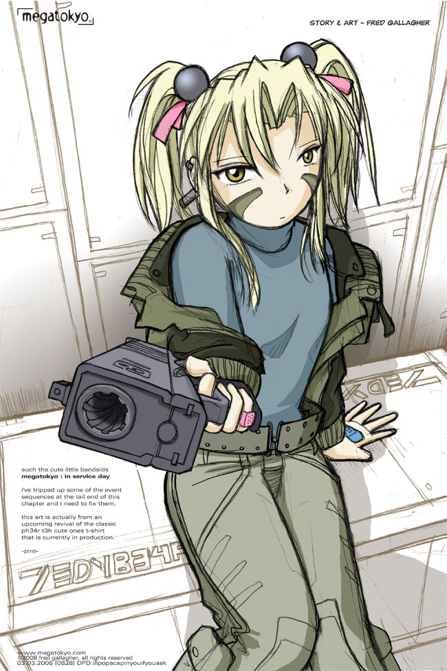 Comic 828: "DPD: such cute little bandaids", Dead Piro Day, Number 80, March 3rd, 2006 Strip 828, Volume 5, Page 217