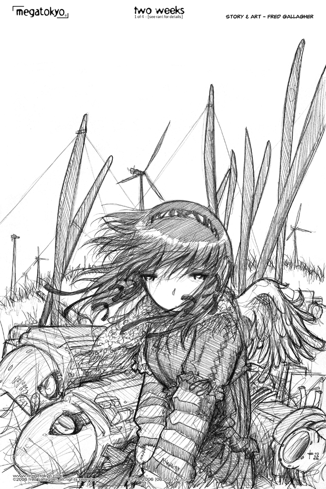 Comic 835: "two weeks DPD1: broken blades", Dead Piro Day, Number 81, March 20th, 2006 Strip 835, Volume 5, Page 222