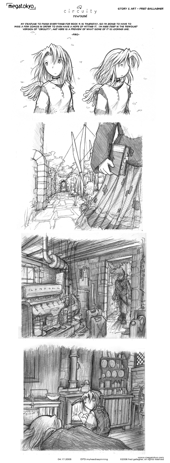 Comic 846: "DPD: Circuity:Rewound - work in progress", Dead Piro Day, Number 85, April 14th, 2006 Strip 846