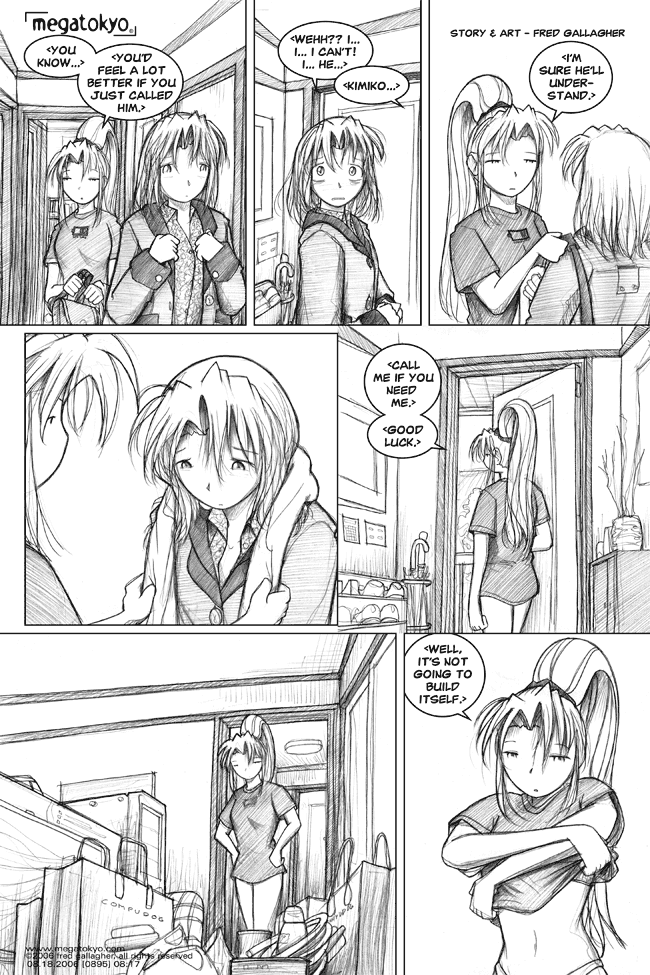 Comic 895: "it's not going to build itself", Chapter 8, Number 17, August 18th, 2006 Strip 895, Volume 5, Page 131