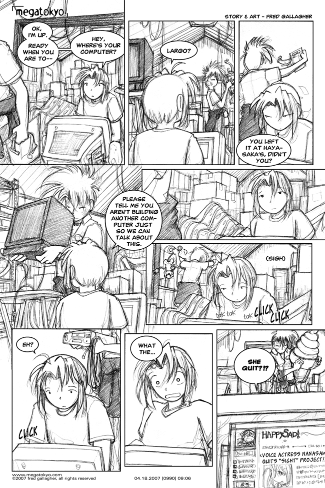 Comic 990: "frequented websites", Chapter 9, Number 6, April 18th, 2007 Strip 990