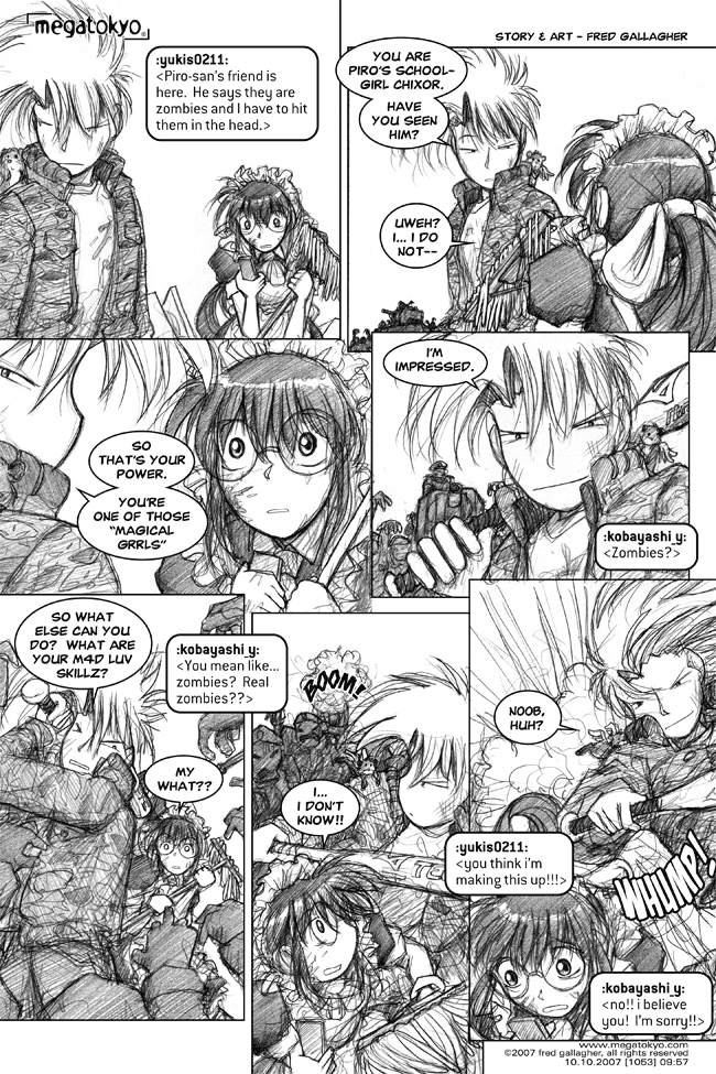 Comic 1053: "m4d luv sk1llz", Chapter 9, Number 57, October 10th, 2007 Strip 1053