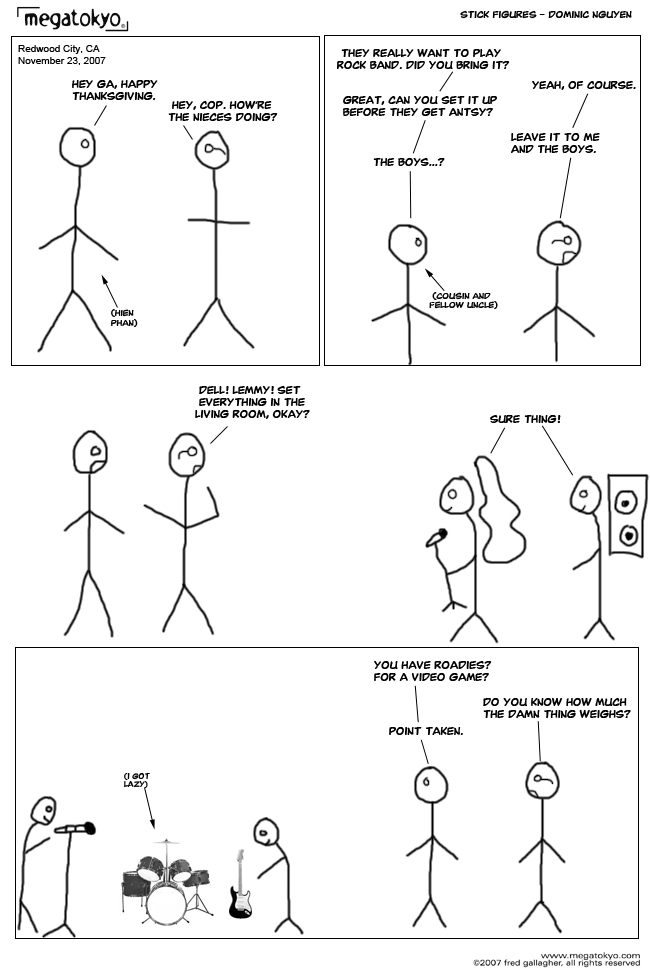 Comic 1067: "SGD: Rock the House", Shirt Guy Dom, Number 52, November 23rd, 2007 Strip 1067